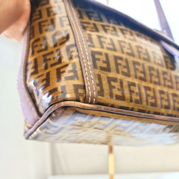 Fendi Brown Vintage Monogram Coated Canvas Messenger Bag - Picture 3 of 7